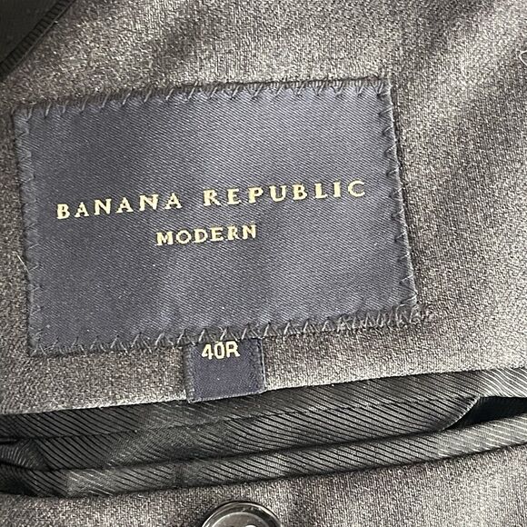 Banana Republic Modern Jacket Men's Sz 40R Black Wool Suit Business Professional - Picture 5 of 12